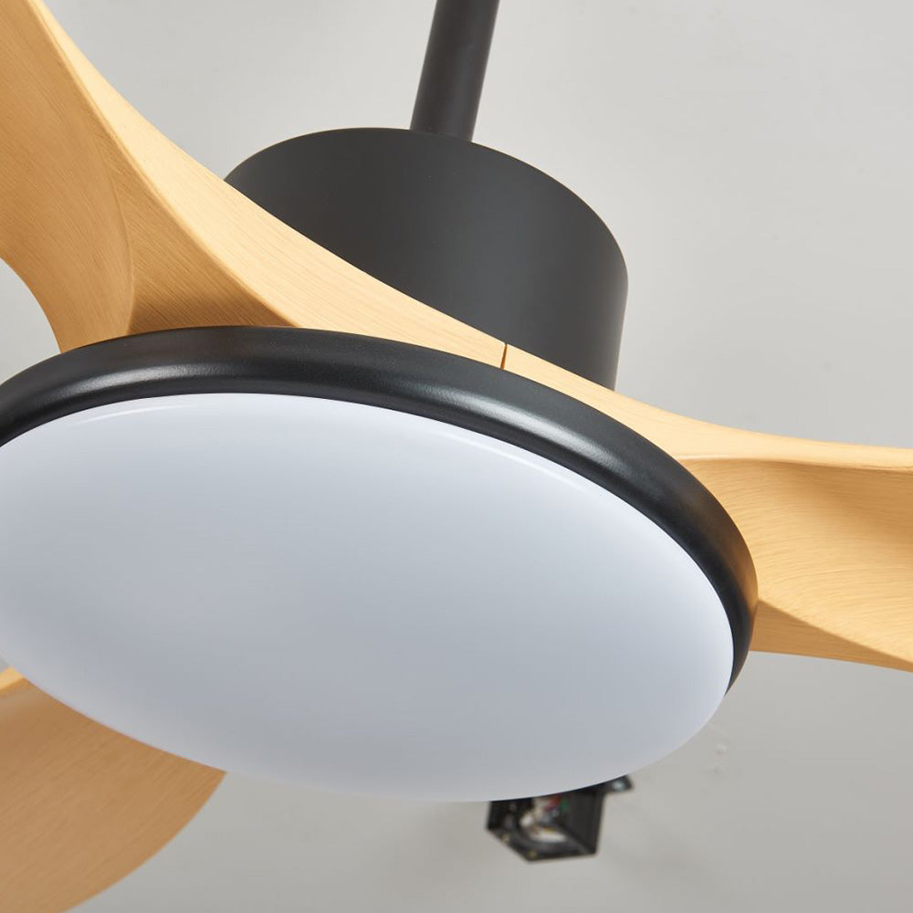 Haydn 3-Blade DC Ceiling Fan with Light, Black & White, 39.4''/47.2''/55.1'' - Lumpaz