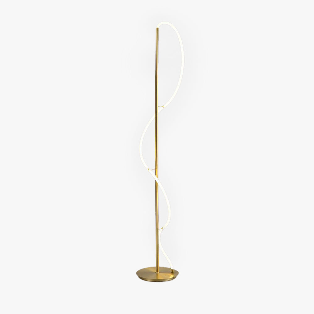 Modern Minimalis Linear Floor Lamp/Table, Brass - Lumpaz