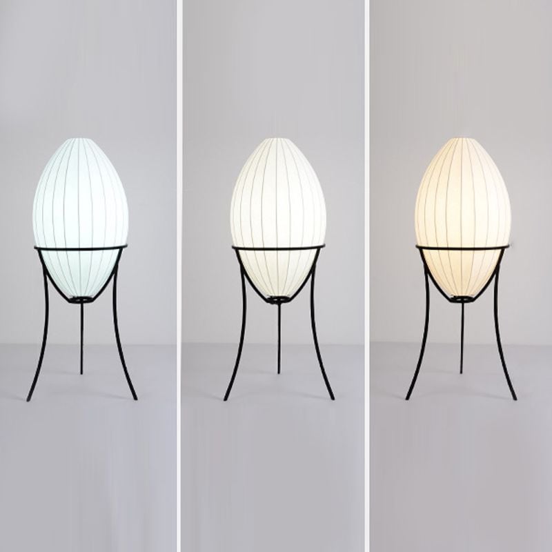 Renée Modern Egg Shaped Fabric & Metal Floor Lamp - Lumpaz