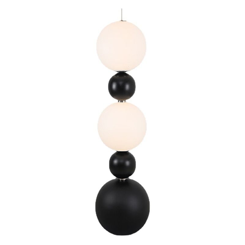 Valentina Modern Ball-shaped Resin Glass Floor Lamp,Black /White - Lumpaz
