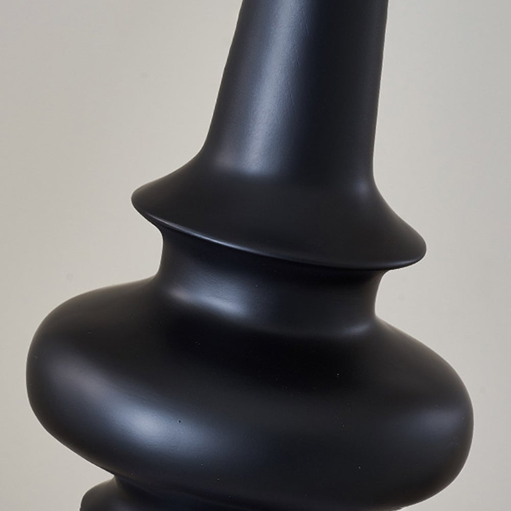 Salgado Retro Column Glass/Resin Floor Lamp, Black, Bedroom - Lumpaz