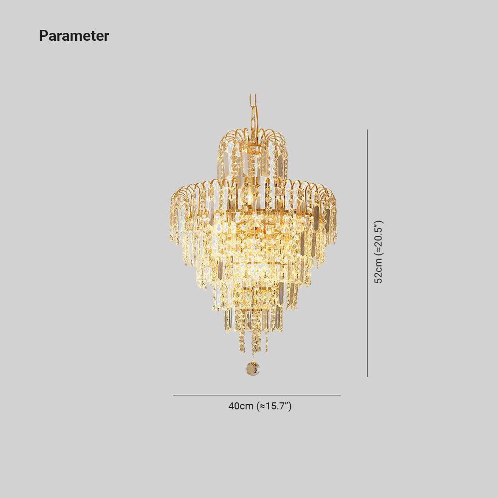 Marilyn Luxury 5 Layers Tassel Crystal Chandelier Gold - Lumpaz