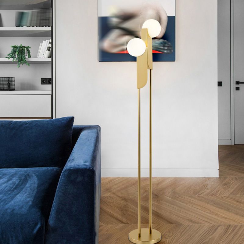 Salgado Minimalist Gold Floor Lamp, Metal, Living room - Lumpaz
