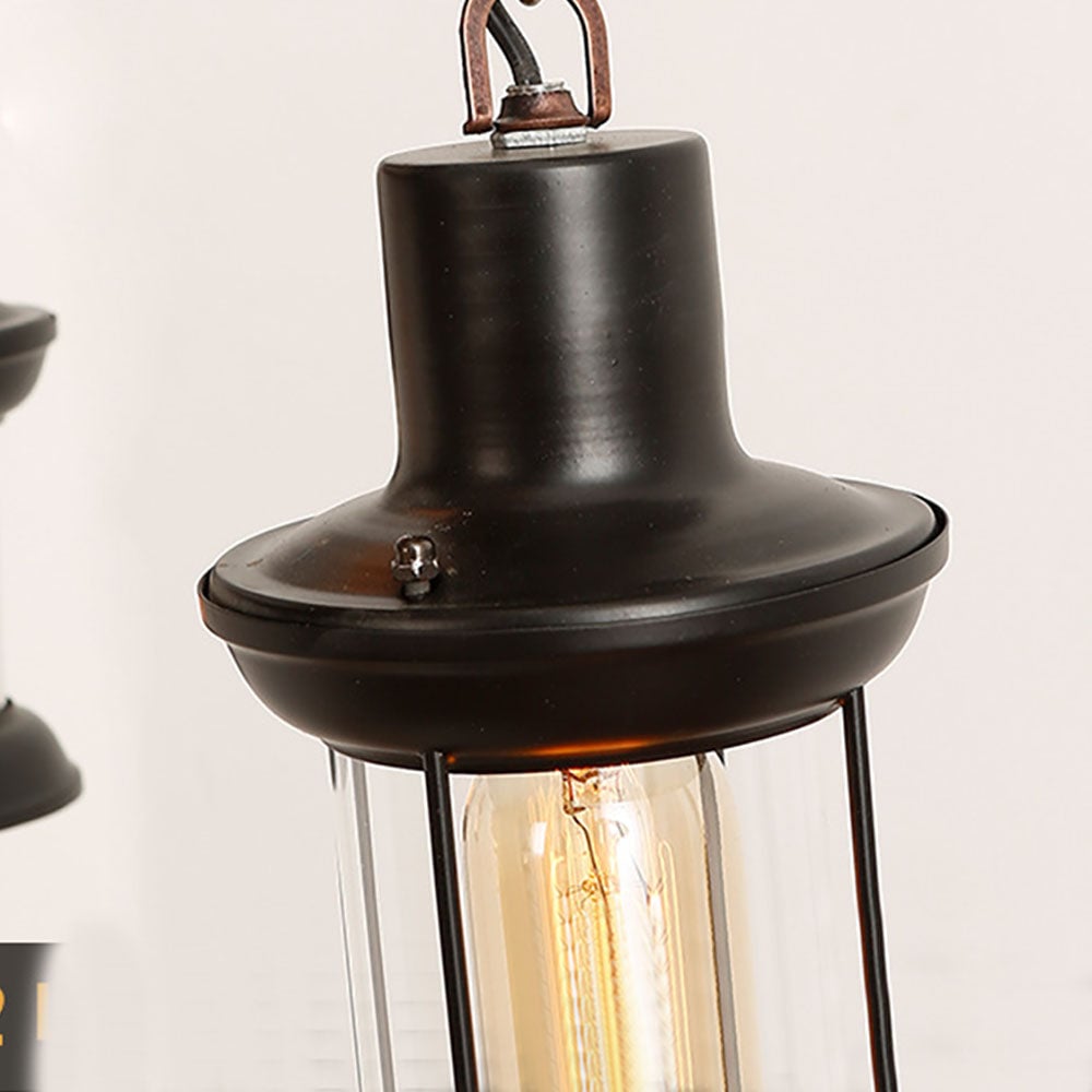 Austin Retro 14 Lantern Wood/Metal Chandelier Living Room/Bedroom - Lumpaz