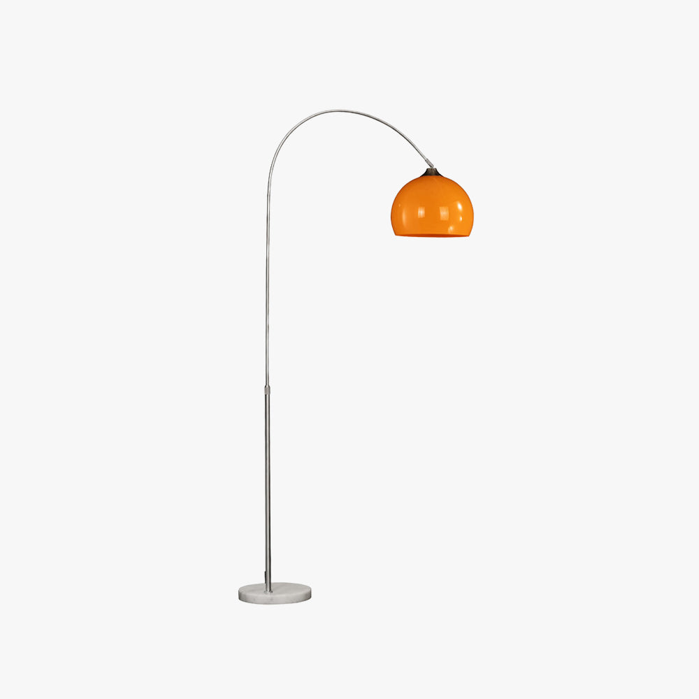 Salgado Floor Arc Lamp, Tall Floor Light, Modern, Orange/ White - Lumpaz