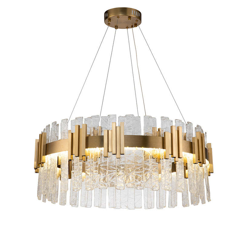 Marilyn Mid Century Iron & Glass Chandelier Circle - Lumpaz