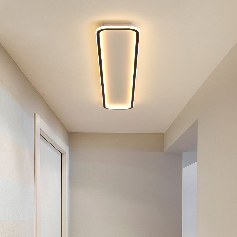 Edge Minimalist Flush Mount Ceiling Light Metal Black Bathroom - Lumpaz