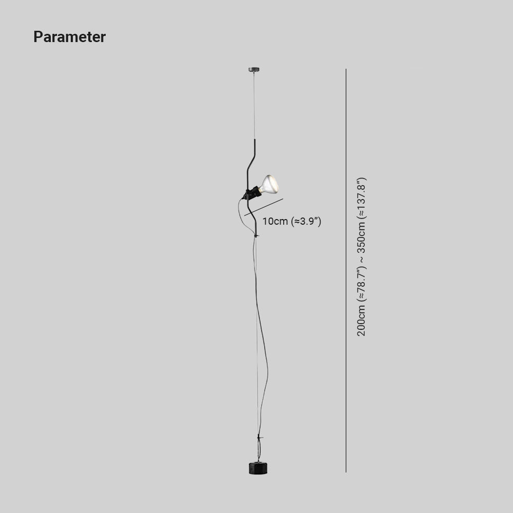 Luxo Floor Lamp Linear Minimalist, Metal, Black/White/Red, Bedroom - Lumpaz