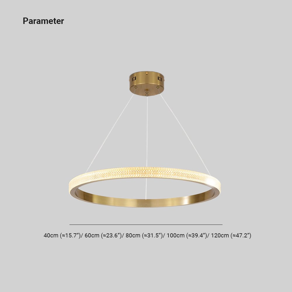Kirsten Modern Ring Metal/Arcylic LED Pendant Light, Black/Gold - Lumpaz
