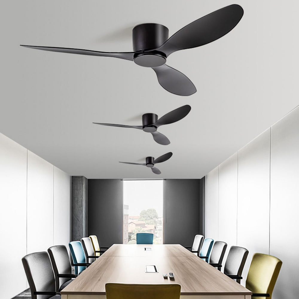 Walters 3-Blade DC Ceiling Fan, White & Black, Low Profile, 51'' - Lumpaz