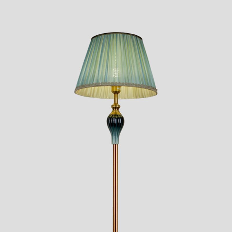 Eryn Antique Floor Lamp, Multi Colors, Metal/Fabric, Bedroom - Lumpaz