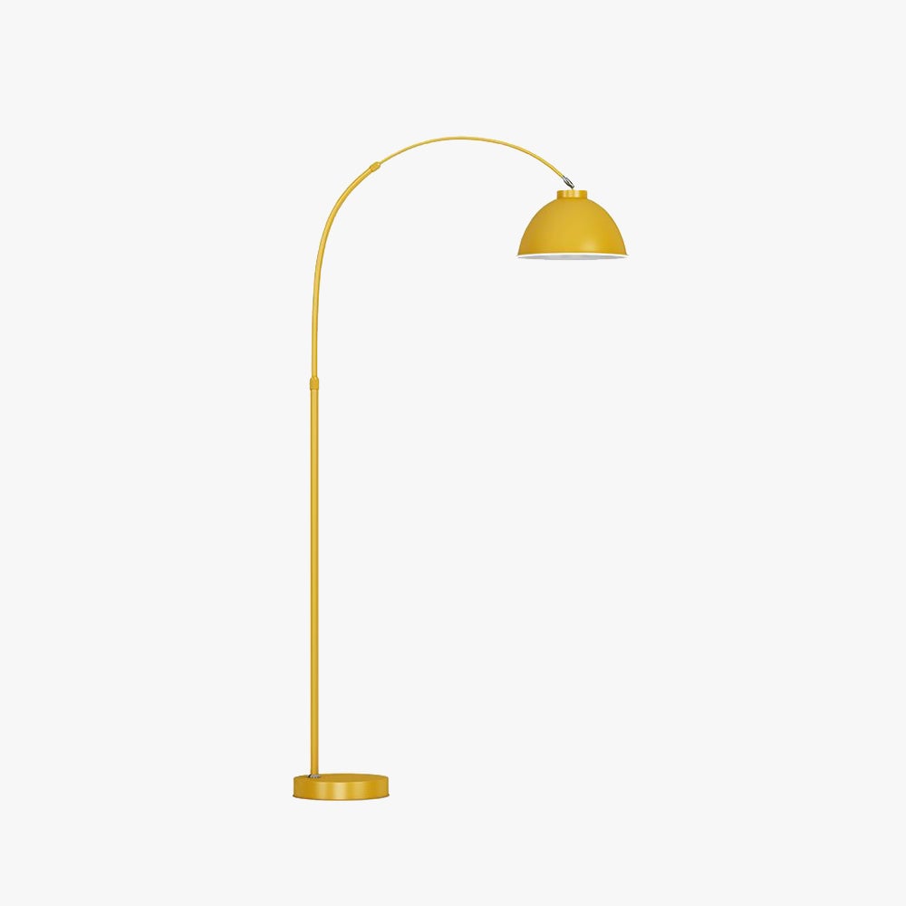Morandi Modern Arc Metal Floor Lamp, Black/Red/Yellow - Lumpaz