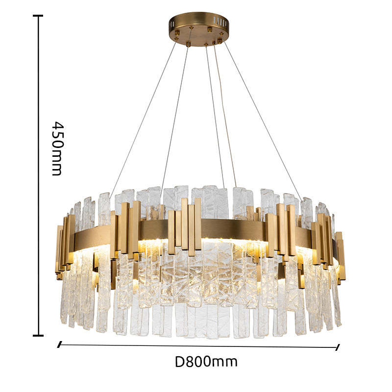 Marilyn Mid Century Iron & Glass Chandelier Circle - Lumpaz