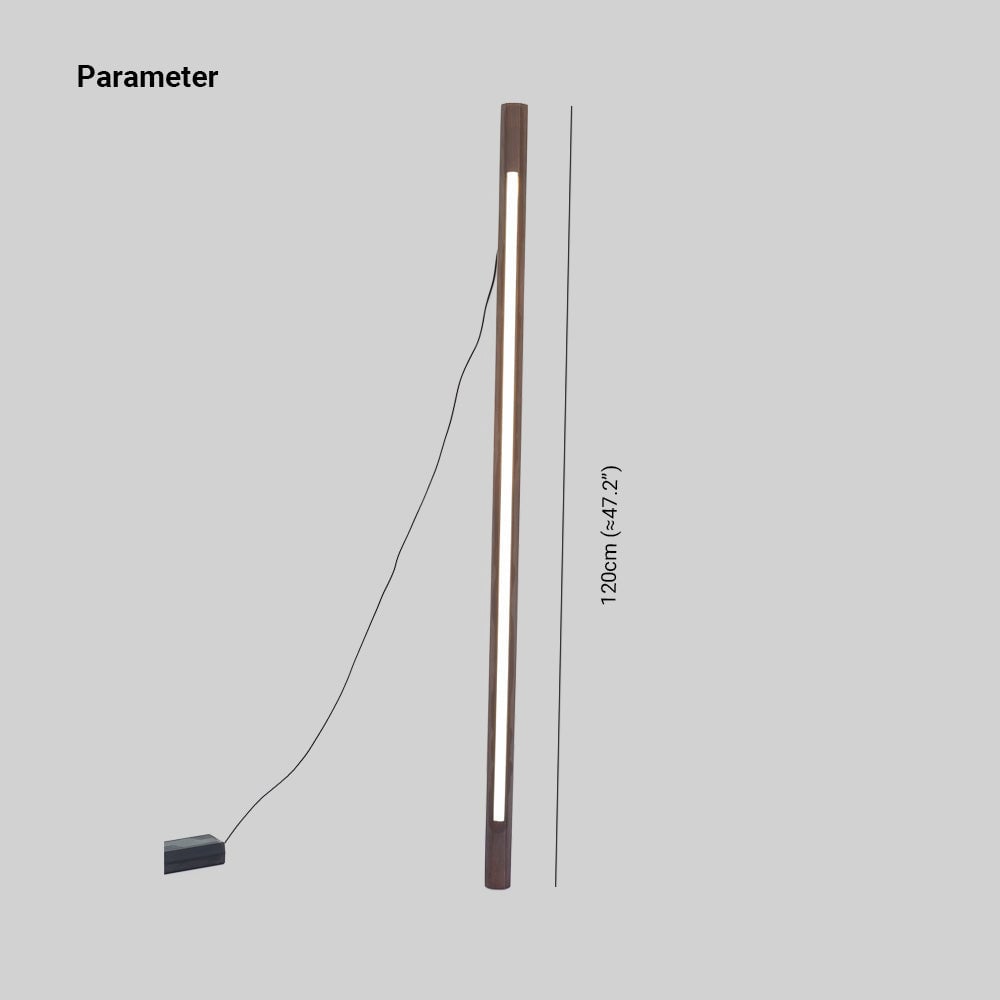 Ozawa Minimalist Linear Floor Lamp, Wood/Acrylic, Living Room - Lumpaz