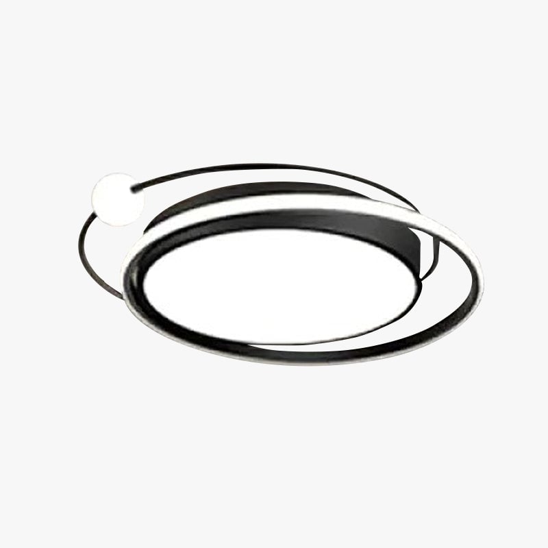 Lacey Modern Multi Orbit Flush Mount Ceiling Light, Black/Gold - Lumpaz