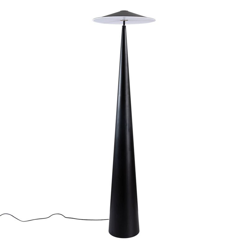 Salgado Modern Saucer Shaped Metal Floor Lamp, Black - Lumpaz