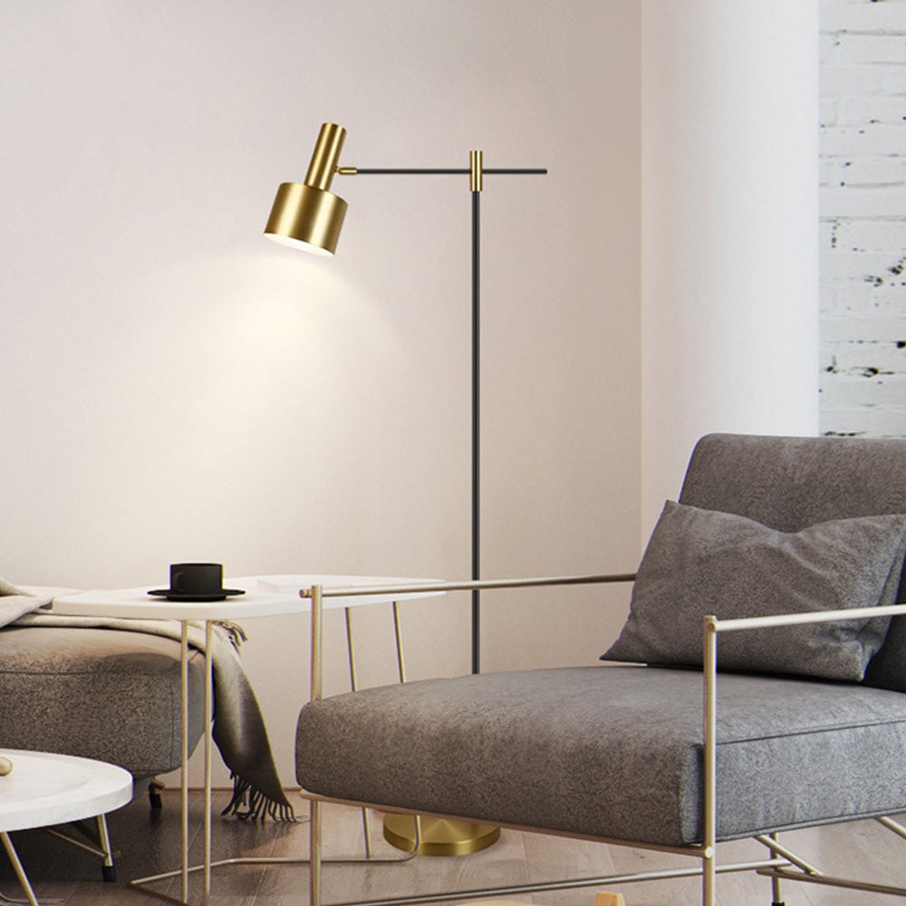 Freja Luxury Linear Metal Floor Lamp, Gold - Lumpaz