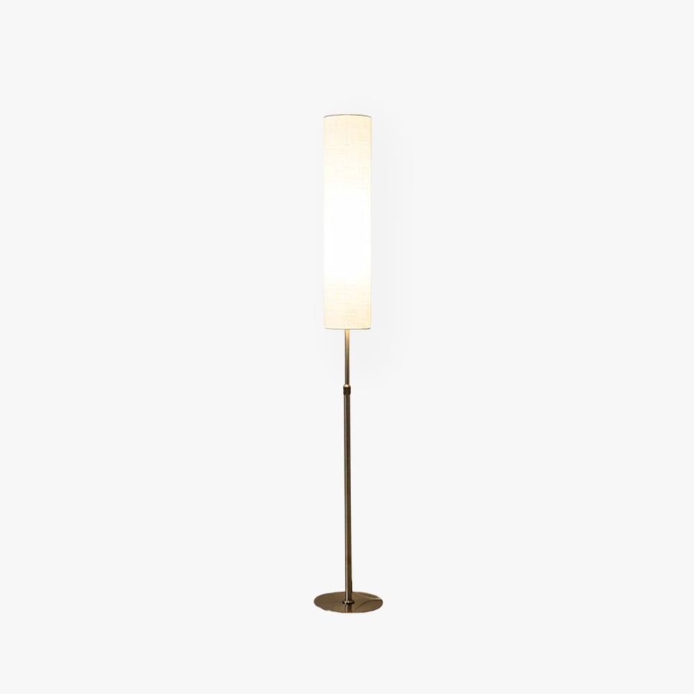 Eryn Minimalist Metal and Fabric Cylindrical White Floor Lamp - Lumpaz