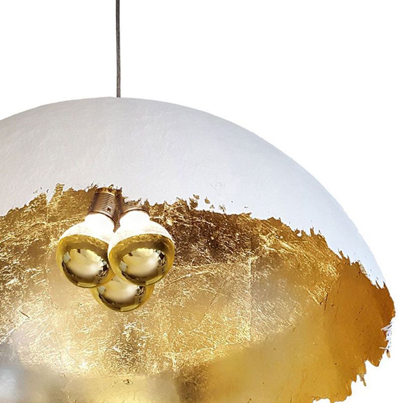 Elif Modern Moon Globe Metal Resinn Floor Lamp, Gold/Silver - Lumpaz