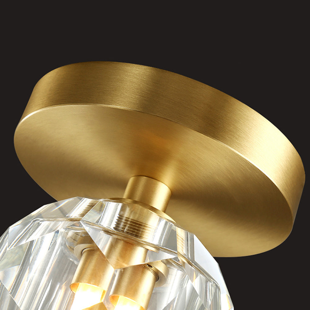 Kirsten Luxury Diamond Metal/Acrylic Flush Mount Ceiling Light, Gold - Lumpaz