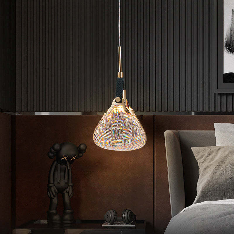 Hailie Postmodern Elegant Gold/Black Bedroom Pendant Light - Lumpaz