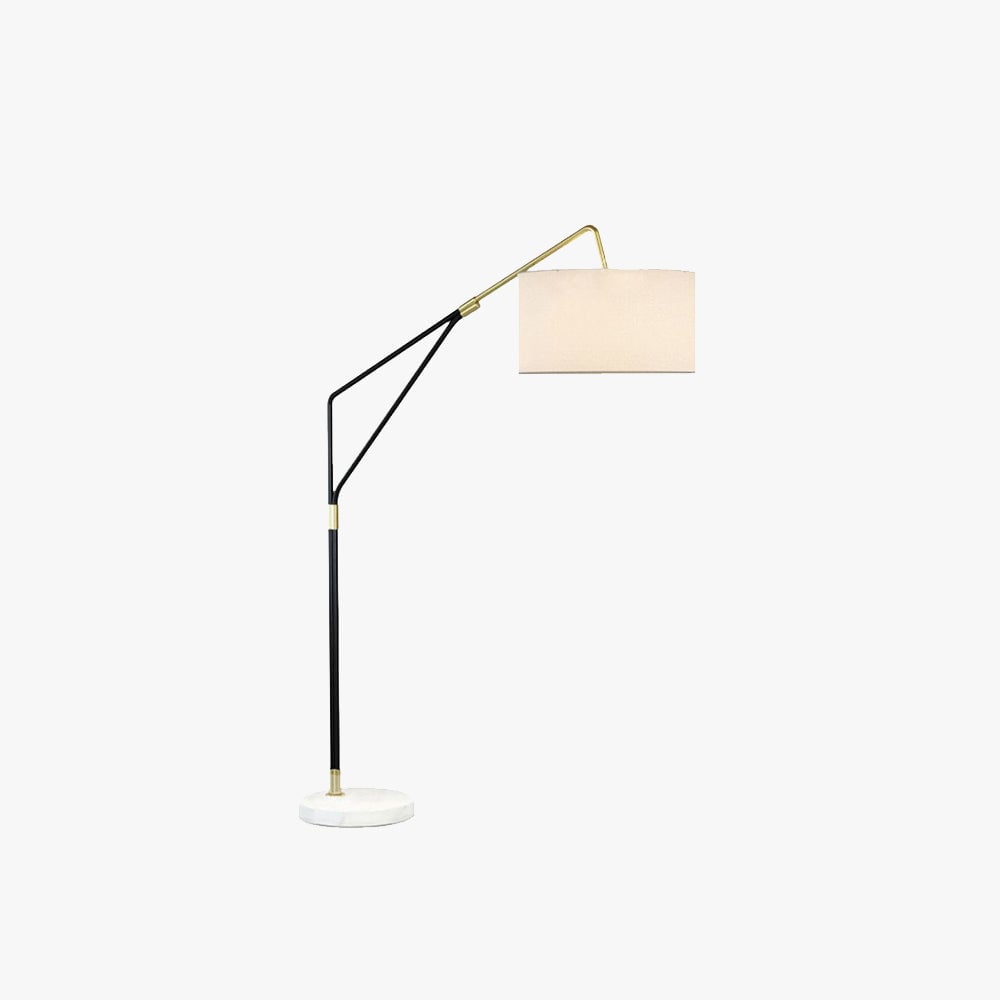 Eryn Floor Lamp Round Basic Nordic/Modern, Fabric, White, Bedroom - Lumpaz