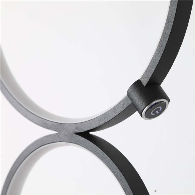 Arisha Floor Lamp Multi-ring Modern, Metal/Silicon, White/Black, Bedside - Lumpaz