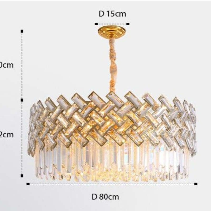 Marilyn Luxury Gold Chandelier, Crystal & Metal - Lumpaz
