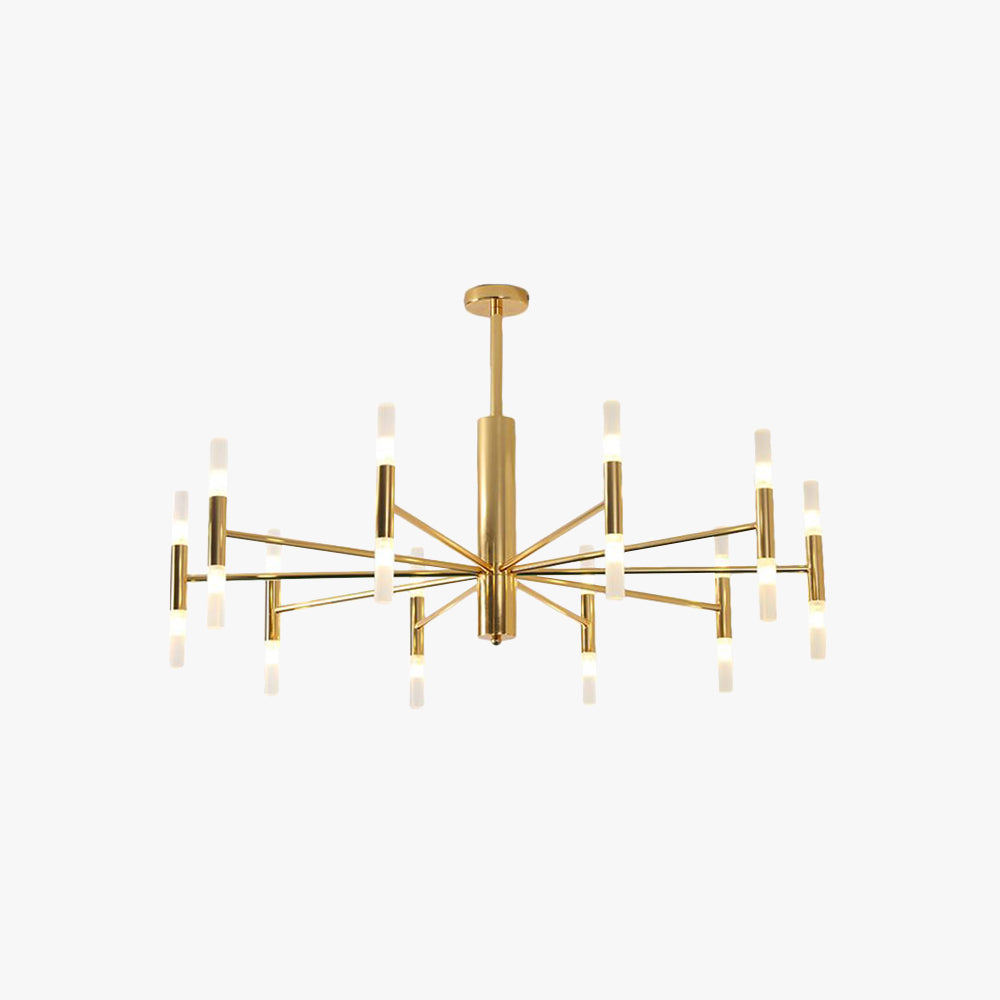 Marilyn Modern Cylindrical Metal Chandelier, Gold - Lumpaz