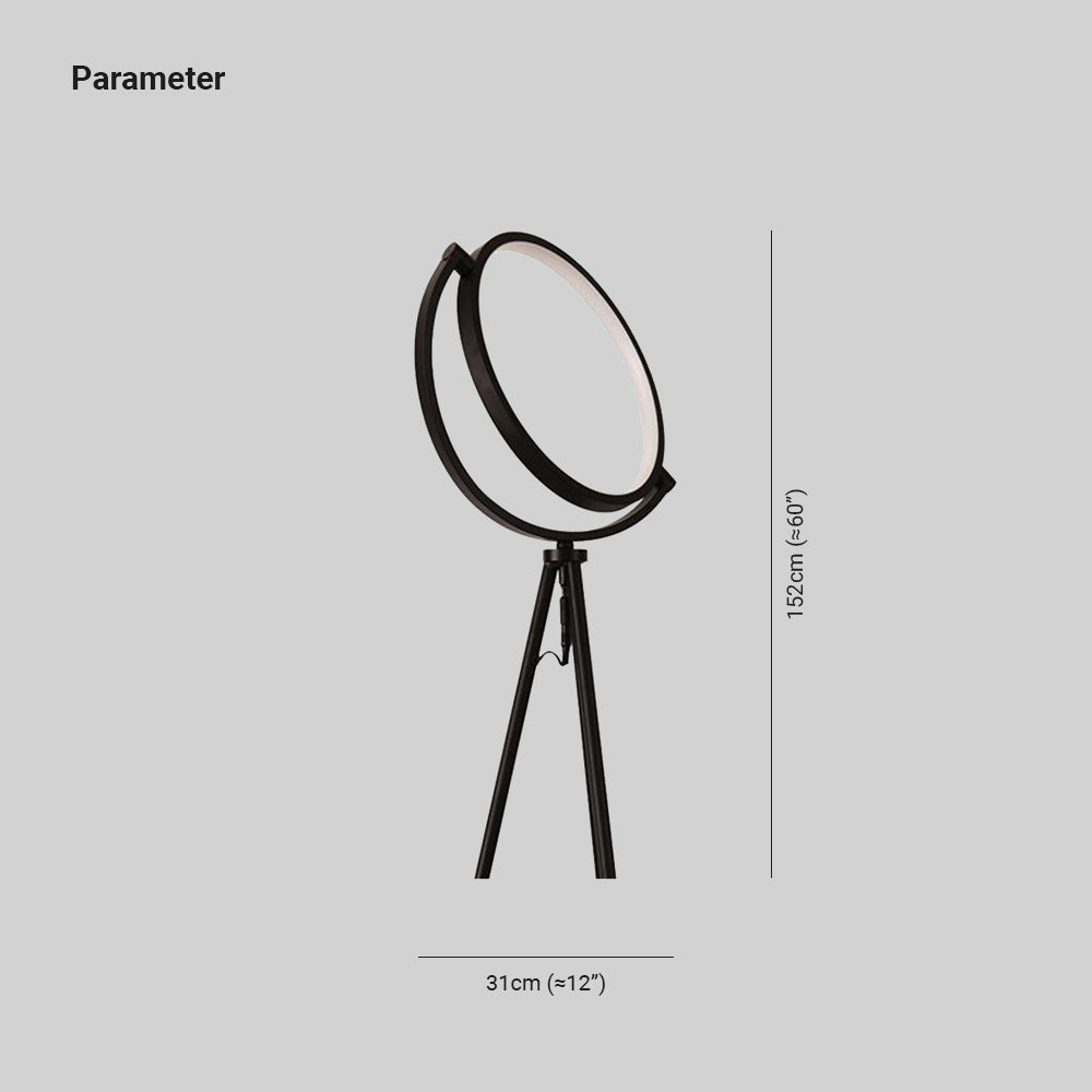 Salgado Modern Circle Tripod Metal Floor Lamp, Black/Gold - Lumpaz