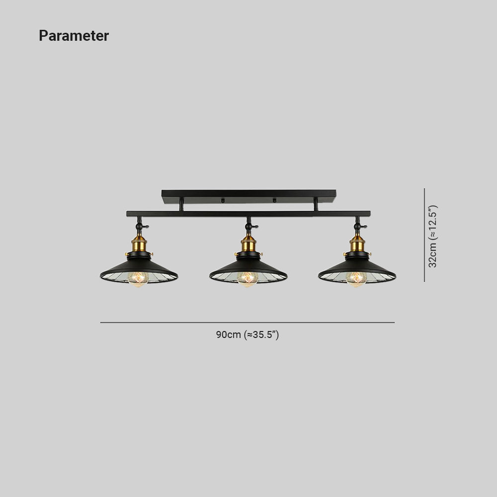 Cooley Retro Metal LED Flush Mount Ceiling Light, Black - Lumpaz