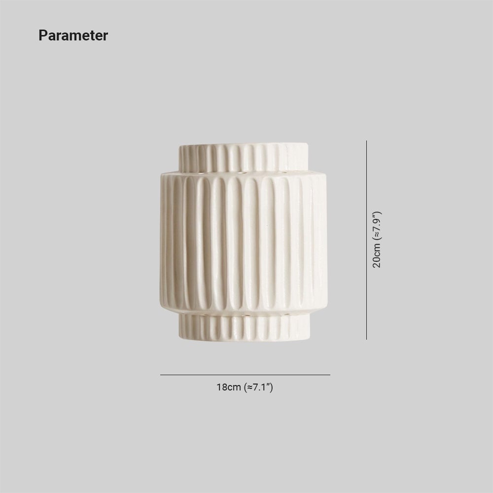 Vintage Cylindrique Resin Flush Mount Wall Lamp, White Bedroom/Living Room - Lumpaz