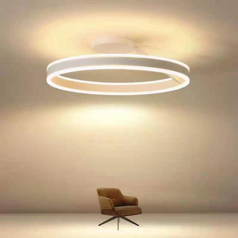 Arisha Modern Circle Flush Mount Ceiling Light Black White Bedroom - Lumpaz