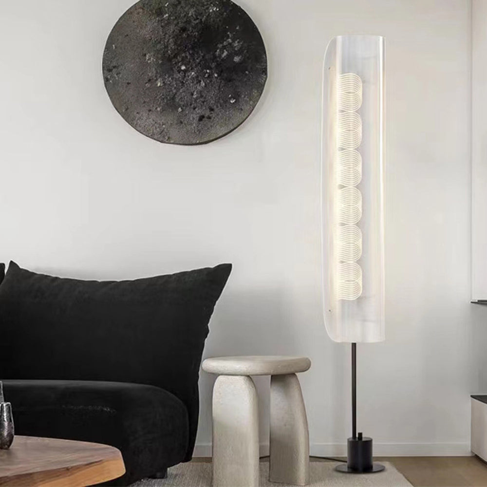 Salgado Nordic Minimalistic White Floor Lamp, Metal & Acrylic - Lumpaz