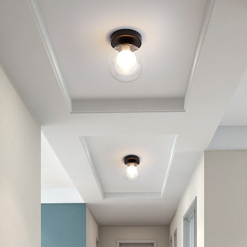 Valentina Modern Art Deco Clear Globe Flush Mount Ceiling Light - Lumpaz