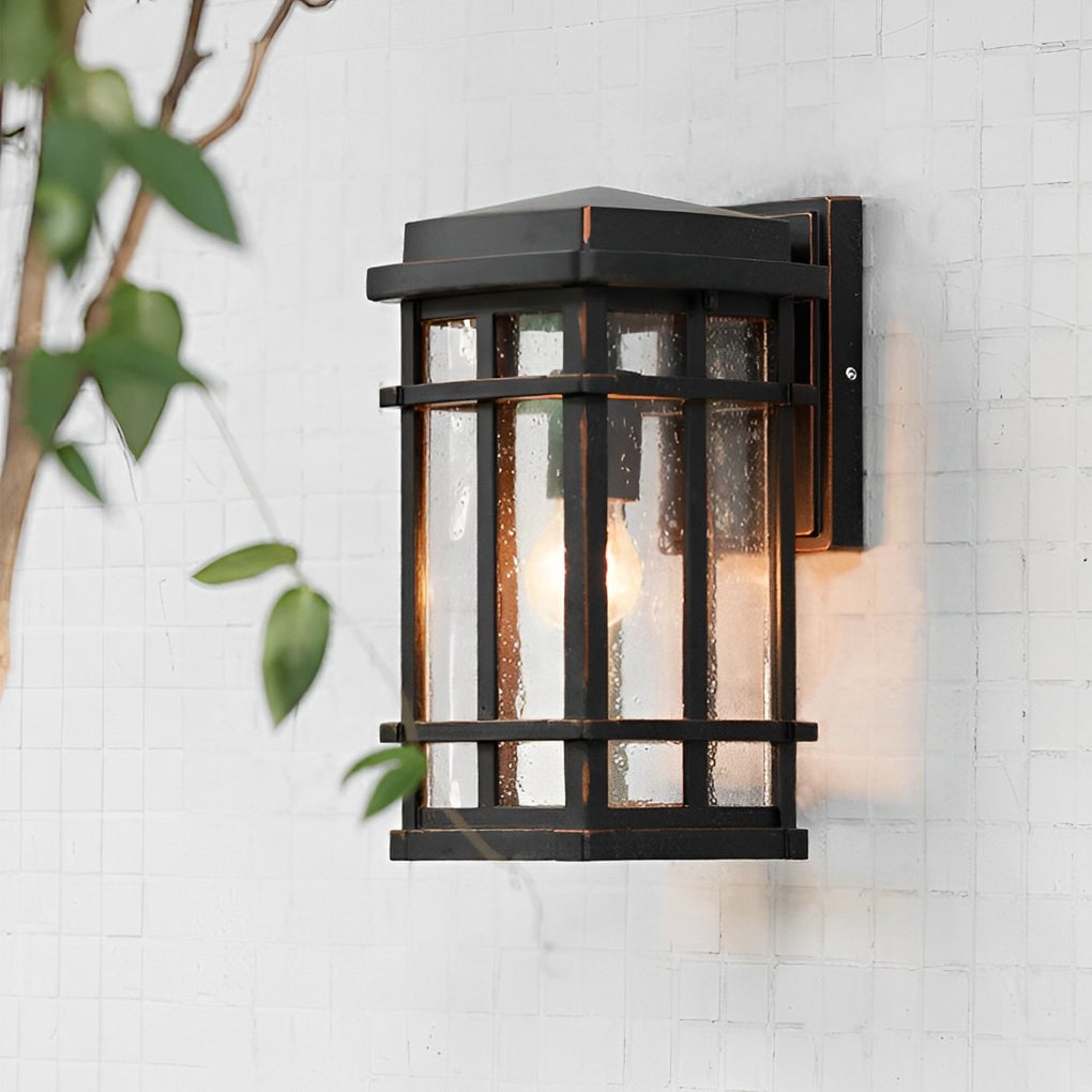 Retro Simple Waterproof Bubbles Glass Shade Modern Outdoor Wall Light - Lumpaz