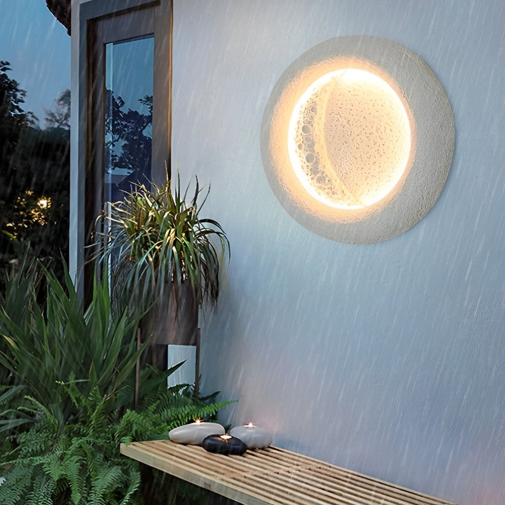 Creative Moon Shaped Waterproof LED 10W Modern Wall Lamp Exterior Decor - Lumpaz