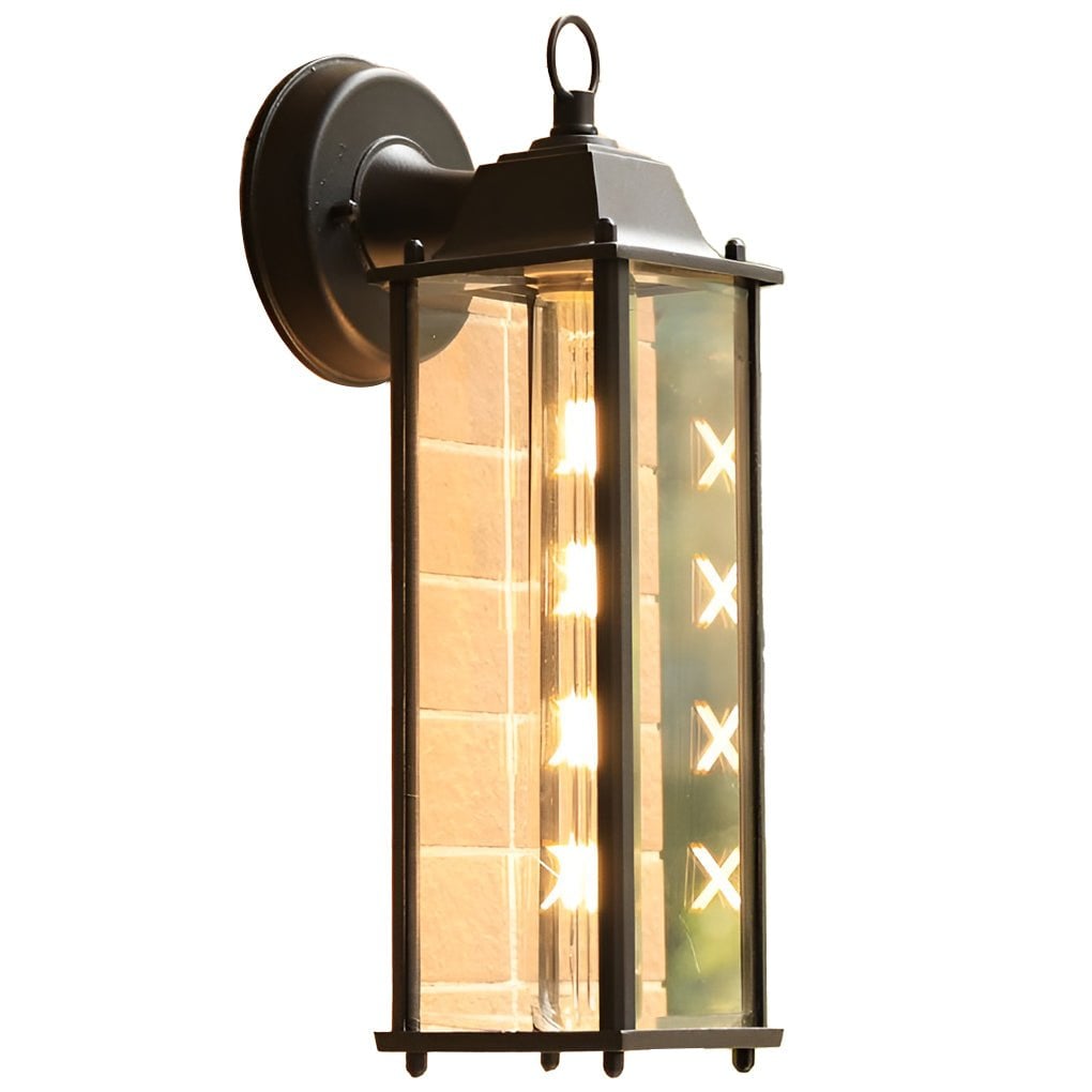 Square Glass Wall Lamp Outdoor Wall Sconce Lighting LED Waterproof Wall Lights - Lumpaz