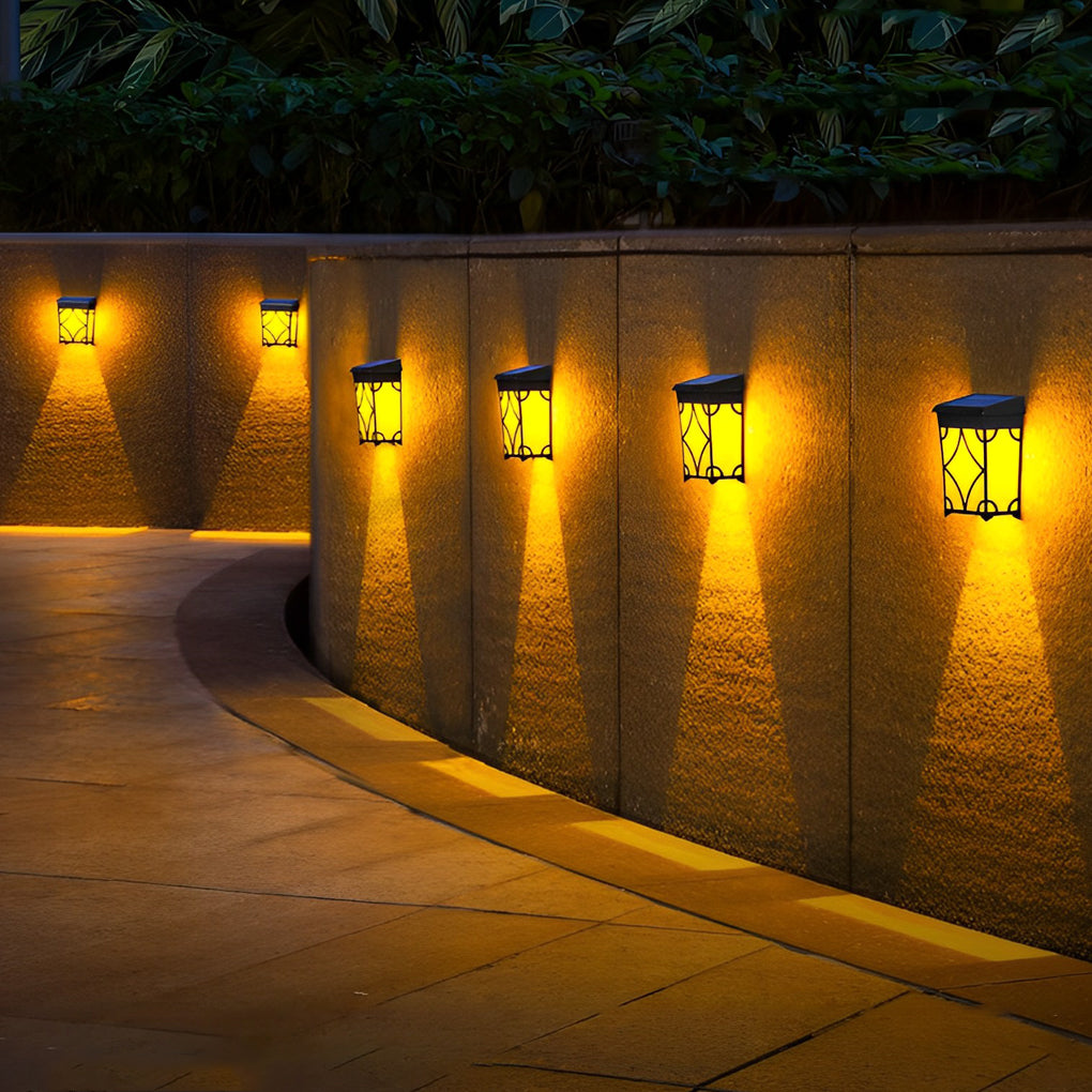 2Pcs Waterproof LED RGB Intelligent Motion Sensor Solar Wall Lights - Lumpaz