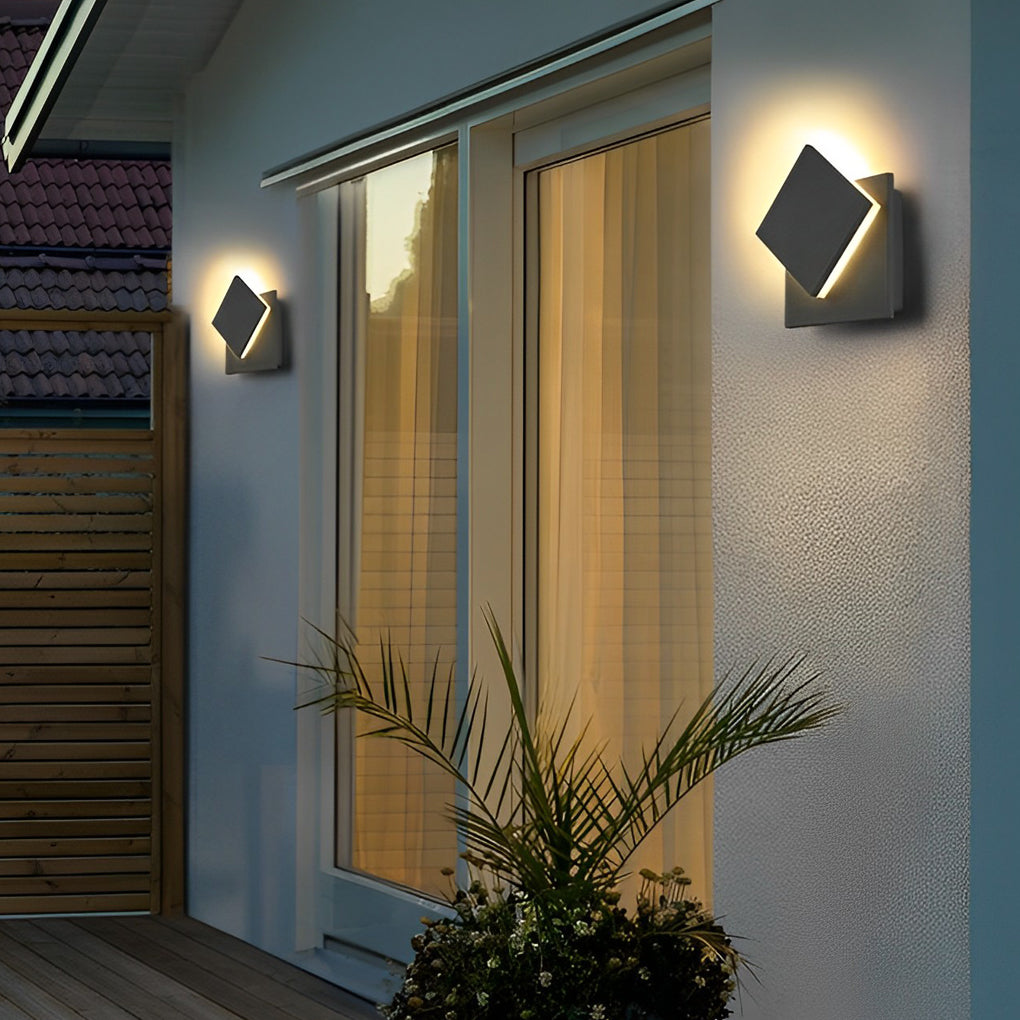 Adjustable Square Waterproof LED Black Modern Outdoor Wall Light Wall Lamp - Lumpaz