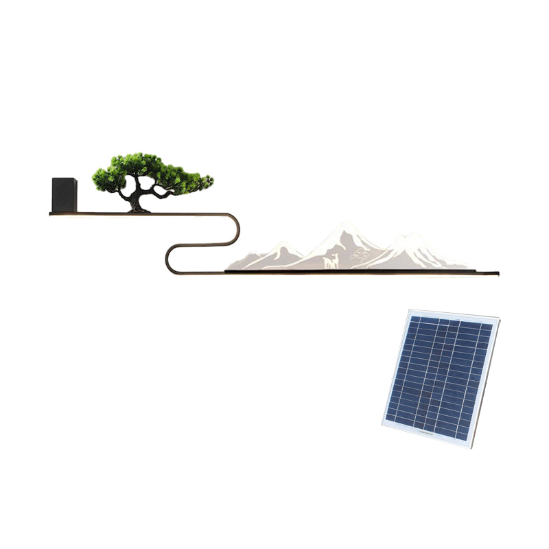 Mountain Scenery Waterproof LED Modern Outdoor Wall Lights with External Battery - Lumpaz
