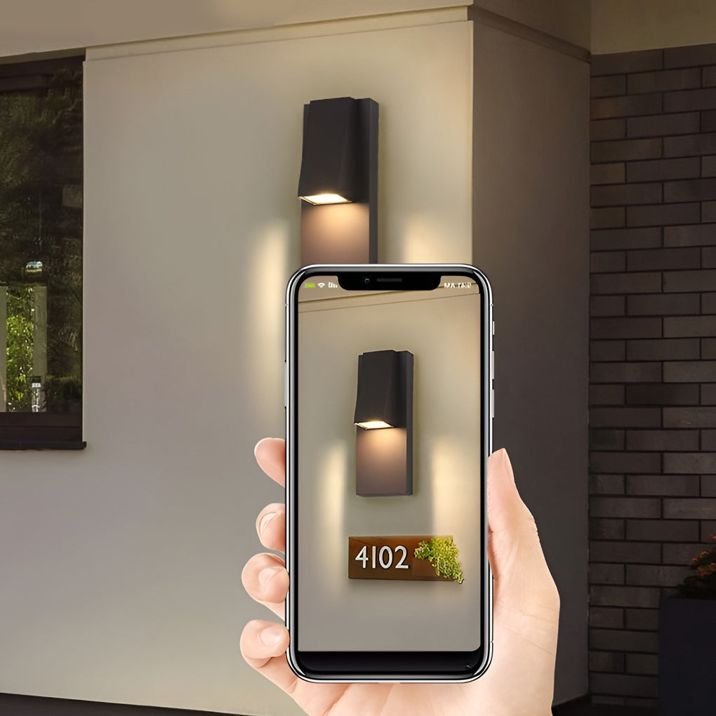 Rectangle Waterproof LED Black Modern Outdoor Wall Lamp Wall Light Fixture - Lumpaz