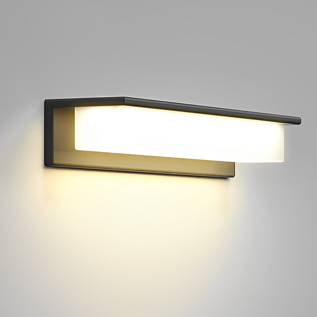 Minimalist Rectangular Waterproof LED Modern Solar Wall Lamp Exterior Lights - Lumpaz