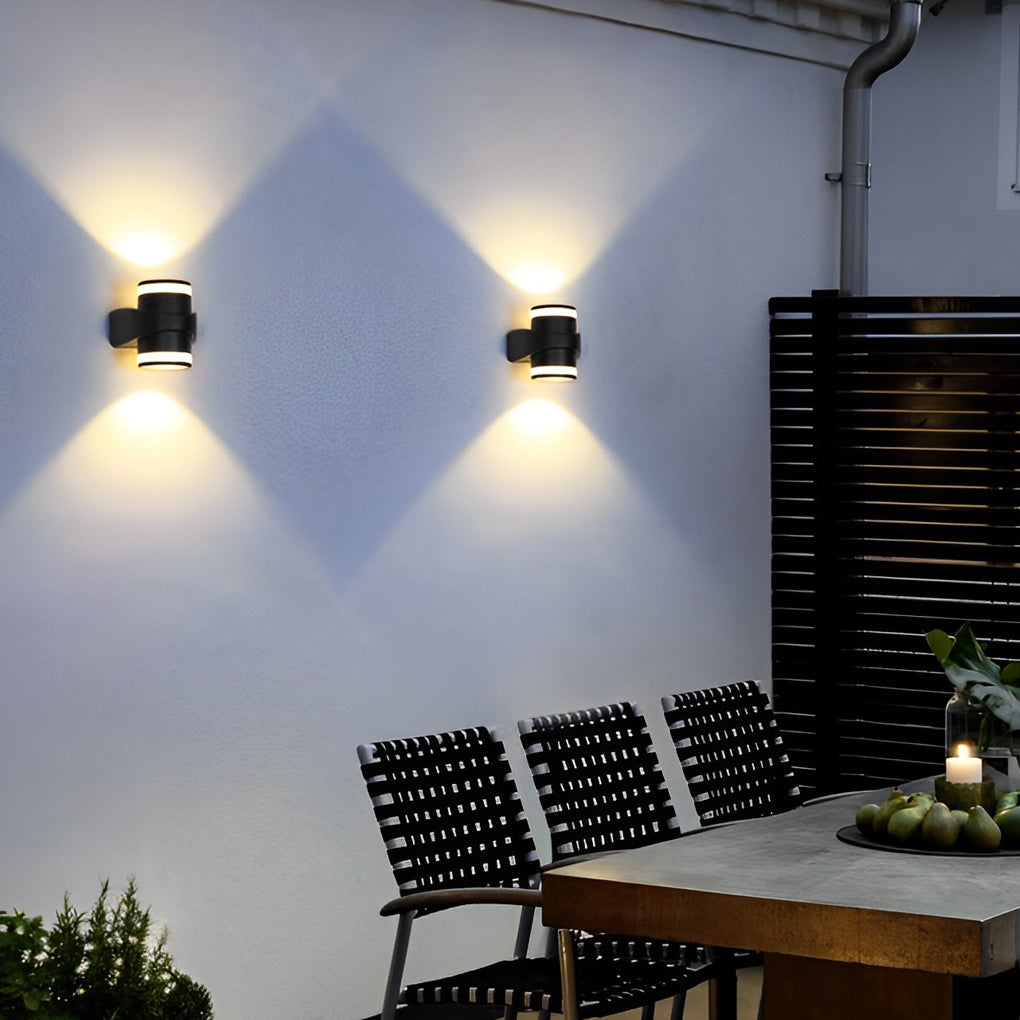 Round Up and Dawn Light LED Waterproof Black Outdoor Wall Washer Lights - Lumpaz