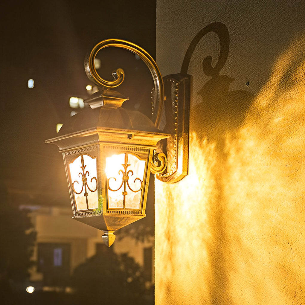 Waterproof Retro Elegant LED Glass European Style Outdoor Wall Lights - Lumpaz