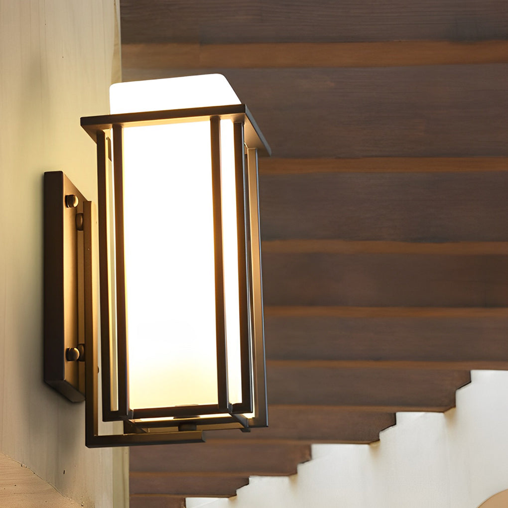 Square Waterproof LED Black Retro Outdoor Wall Lamp Exterior Lights - Lumpaz