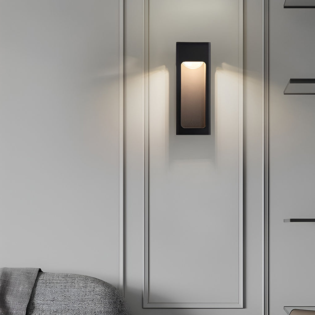 Rectangular IP65 LED Black Modern Outdoor Wall Sconce - Lumpaz
