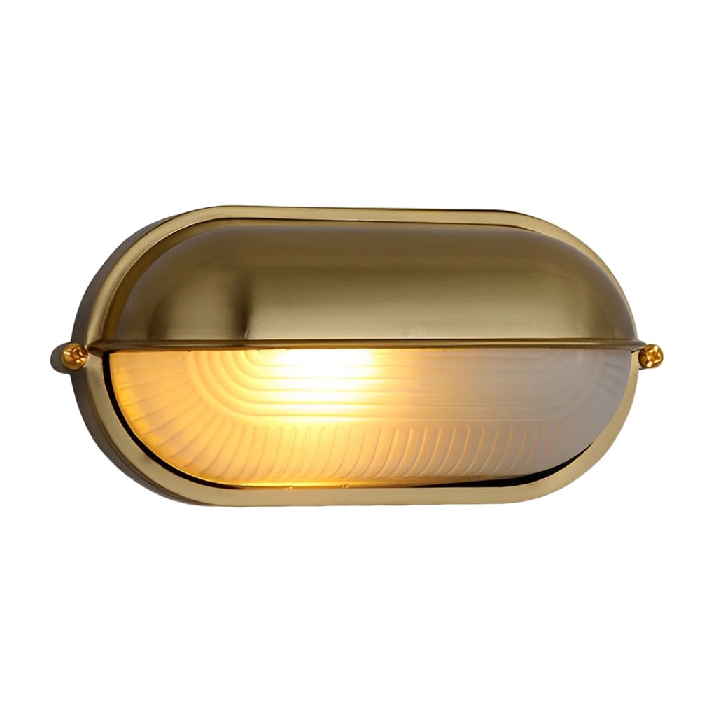 Round Oval Cast Aluminum Glass Waterproof Retro Industrial Wall Lamp - Lumpaz