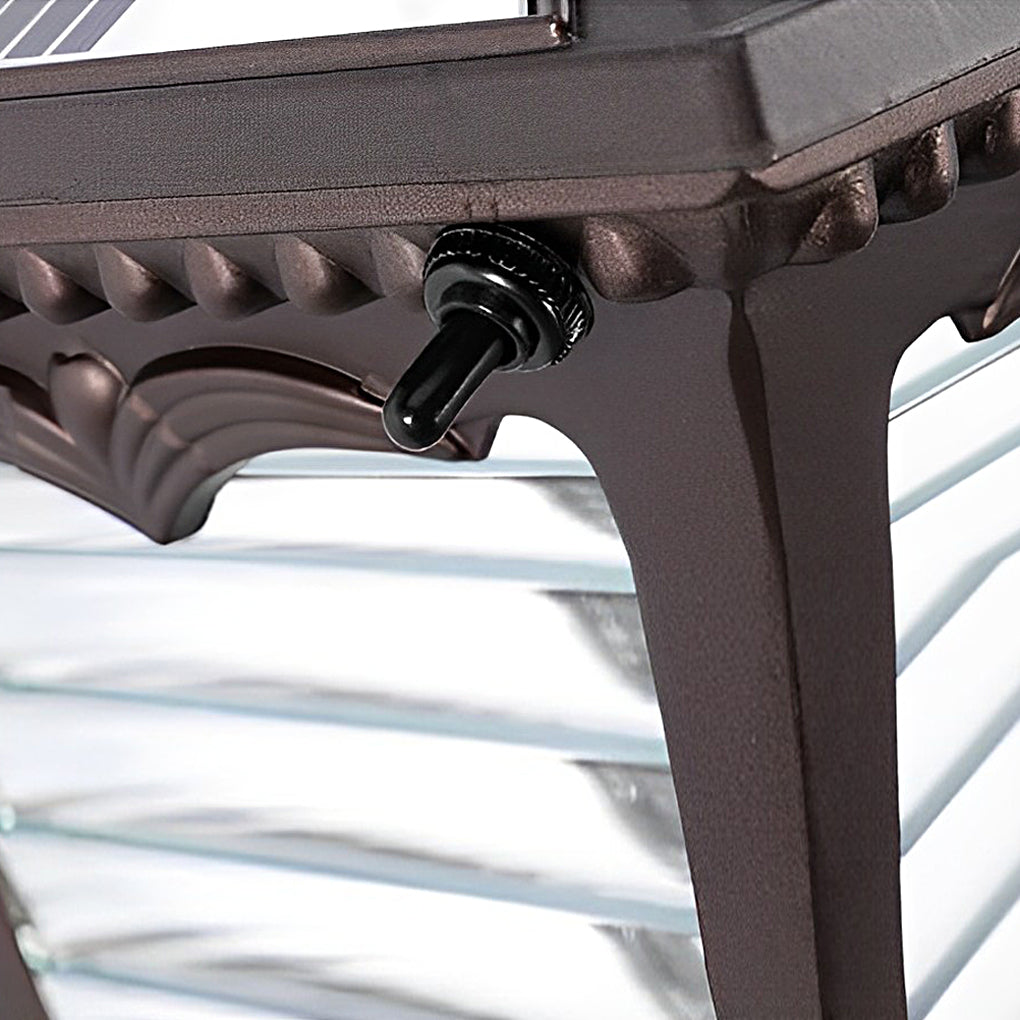 Vintage Striped Glass LED Waterproof Black Retro Solar Wall Lights - Lumpaz