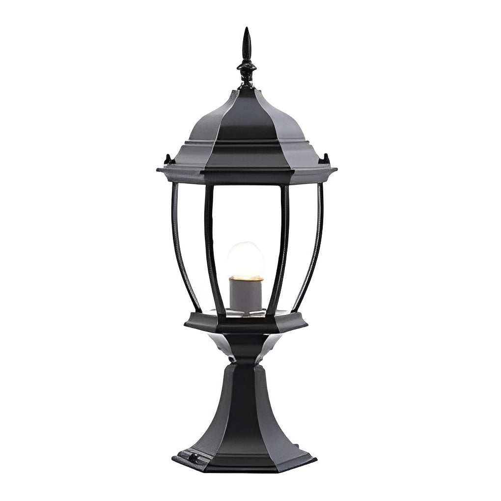 Led Waterproof Black Vintage Outdoor Solar Fence Post Lights with Remote - Lumpaz